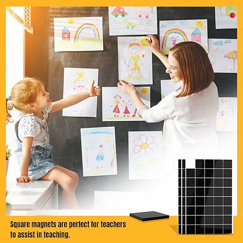 Miniatura 4 de Sukh - 110 tiras de cinta magnética de imanes cuadrados, imanes con imán adhesivo en un lado autoadhesivo en el otro lado para organización