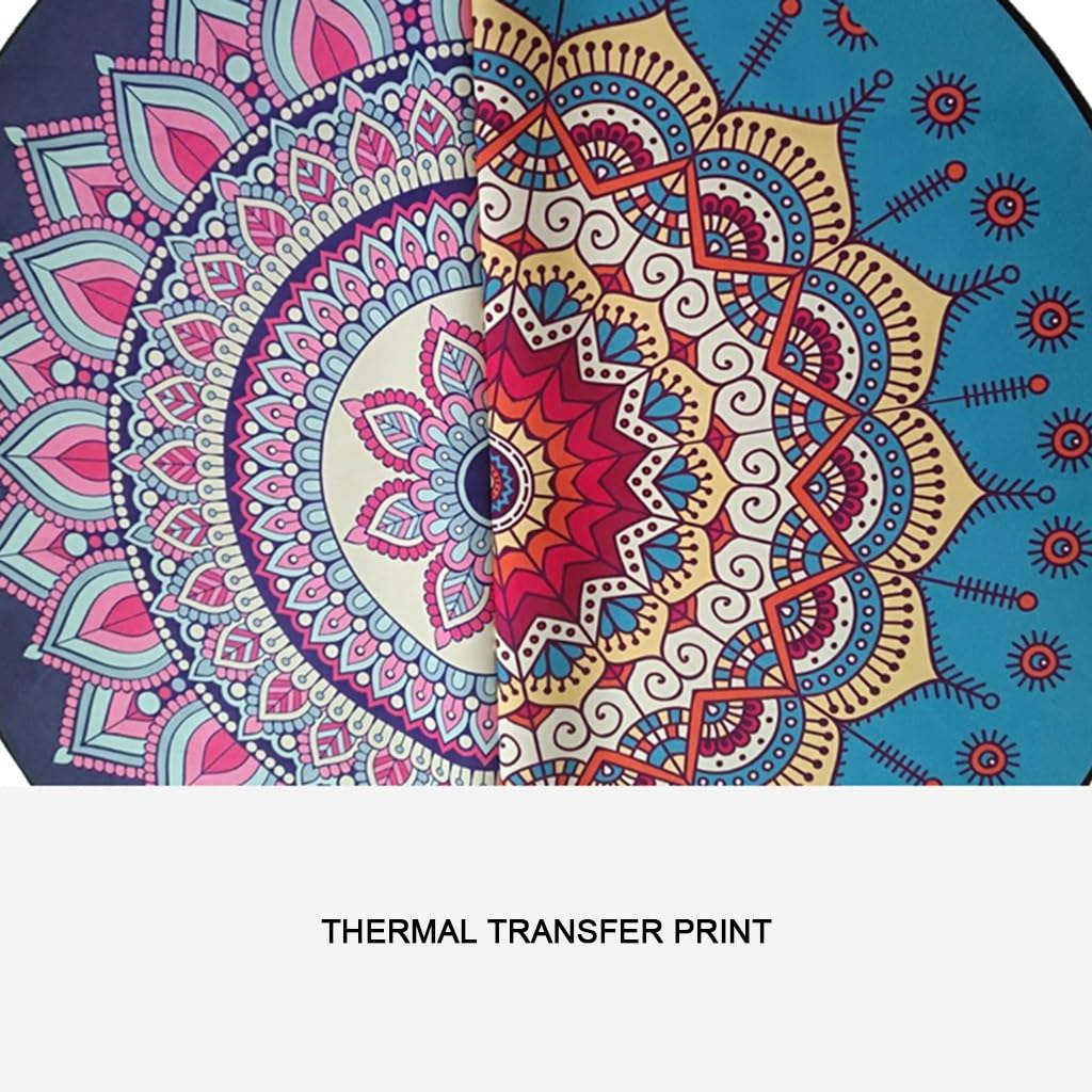 RajoNN Tappetino da Yoga Stampato Premium Tappetino da Meditazione Antiscivolo Mandala Tappetino da Meditazione Spesso 5 mm 55 * 55 Pollici per Pilates, Sport all'Aria Aperta