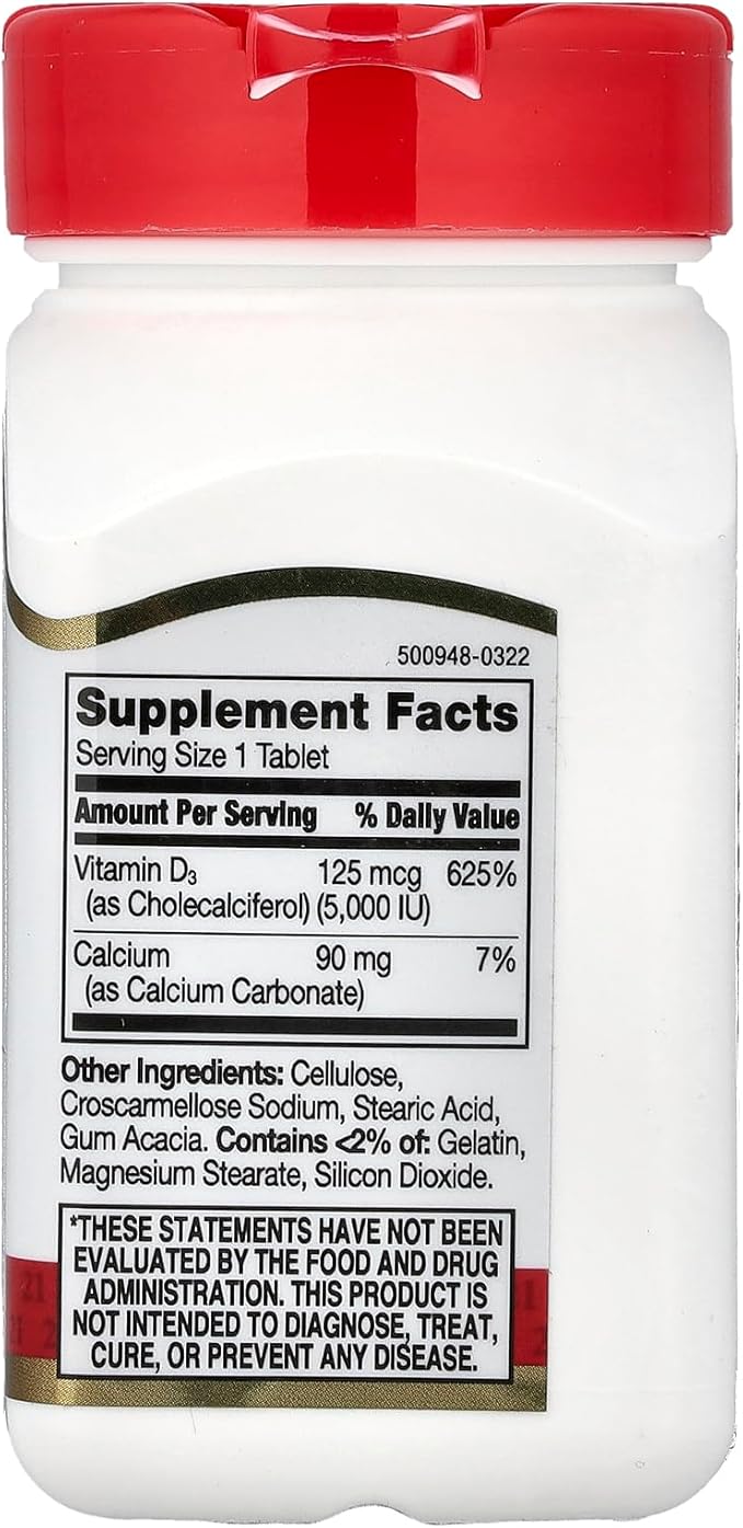 21st Century Vitamina D3 5000 UI 110 Tabletas miniatura 2