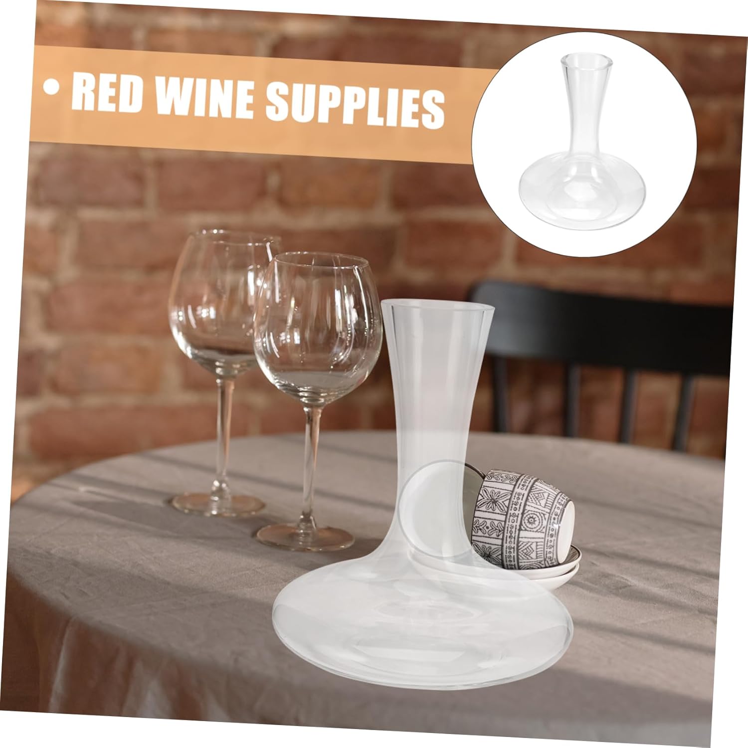 Luxshiny Glass Wine Decanter Handle and Slanted Spout 1.5L Crystal Liquor Divider Pitcher for Home and Party Use for Aerating and Serving Red Wine