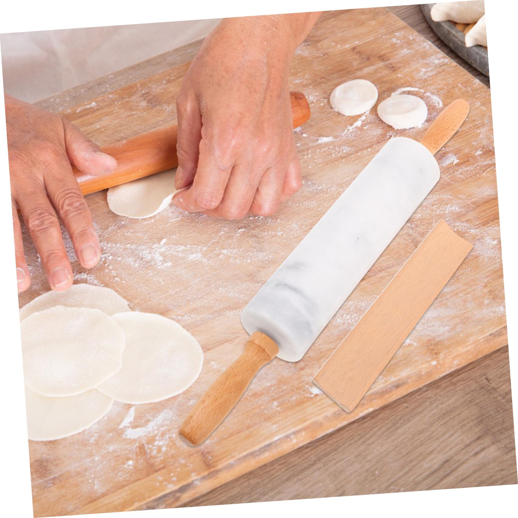 Sosoport 3 Pezzi Mattarelli in Marmo Non Stick per Impasti e Pasta Sfoglia Strumenti da Cucina per Resistente e Facile da Pulire per Pizza Biscotti e Ravioli