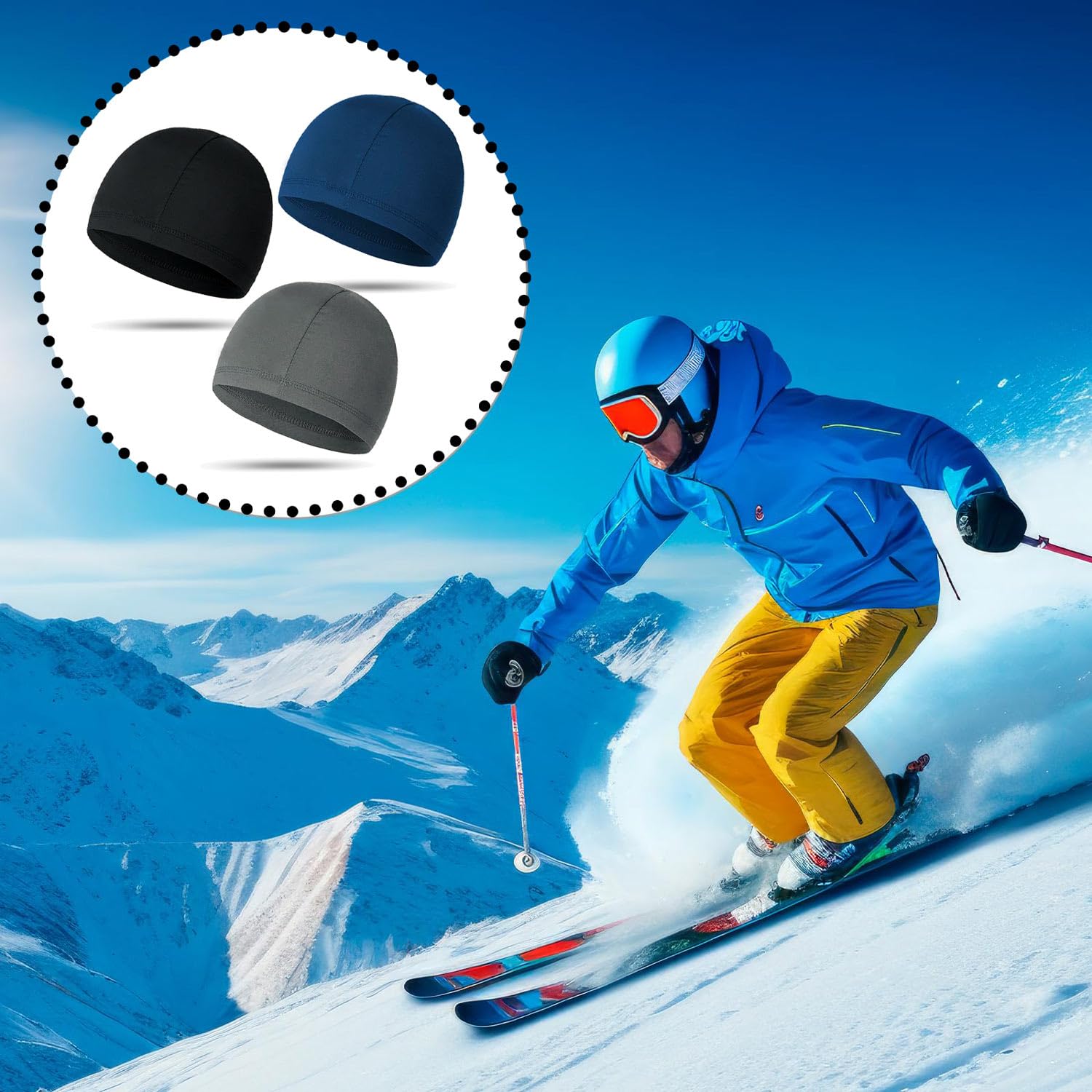 3 Piezas Transpirables Absorbentes del Sudor Ciclismo Skull Cap Correr Hat Sombrero de Casco Gorra Calavera Gorra Calavera