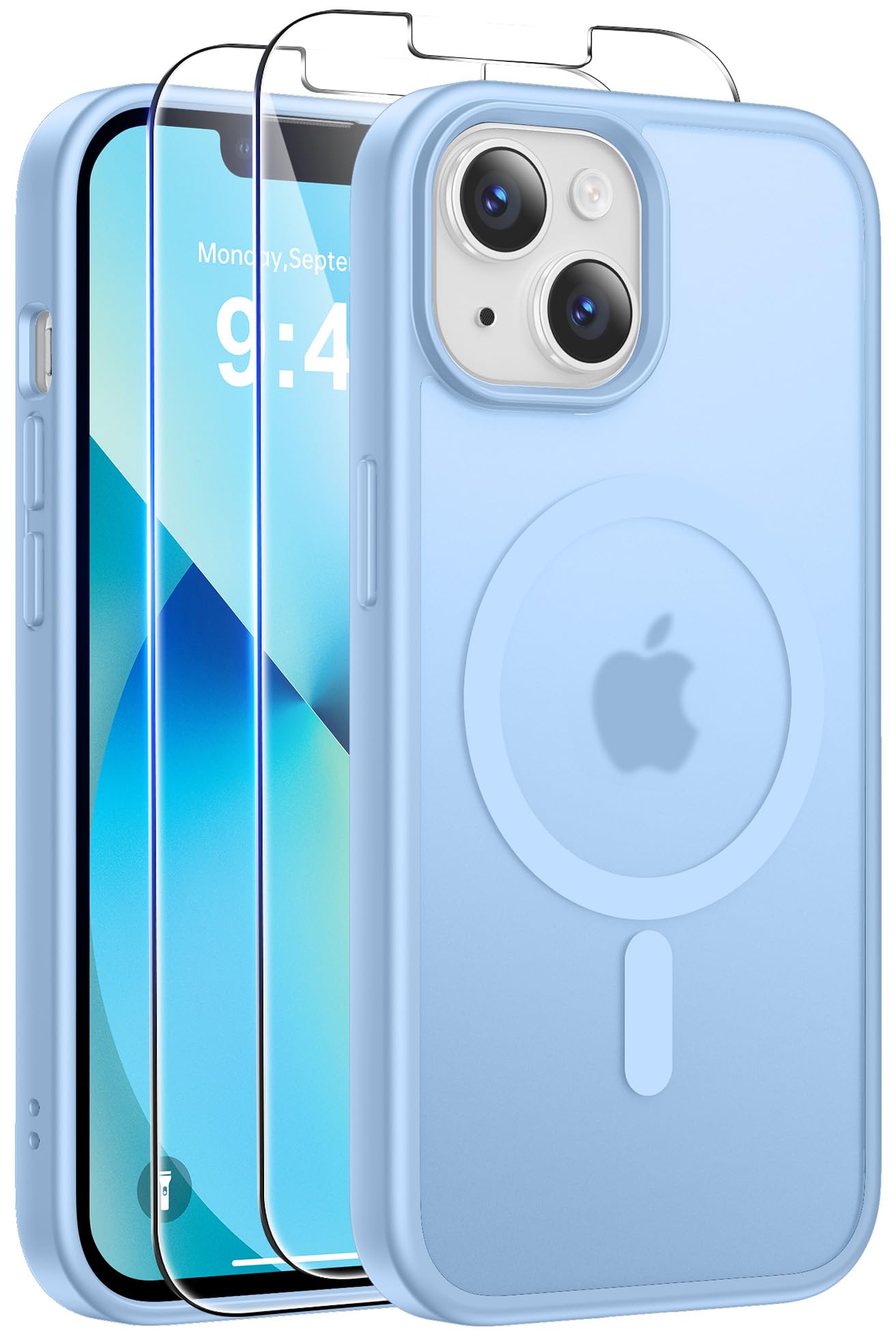 Qasyfanc Magnetic for iPhone 15 Case with 2 Tempered Glass Screen Protector, Compatible with MagSafe, Full Camera Protection, [Anti-Yellowing] Shockproof Protection Phone Case, Clear — view 30
