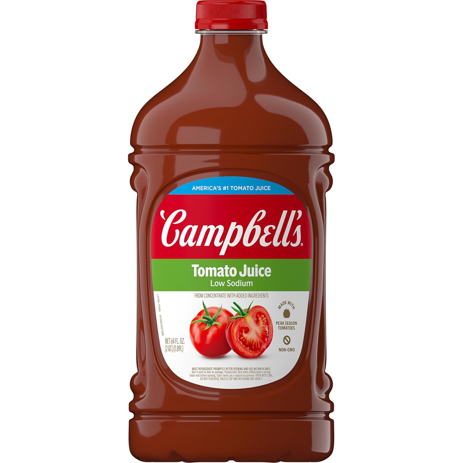 Campbell's Low Sodium 100% Tomato Juice, 64 fl oz Bottle
