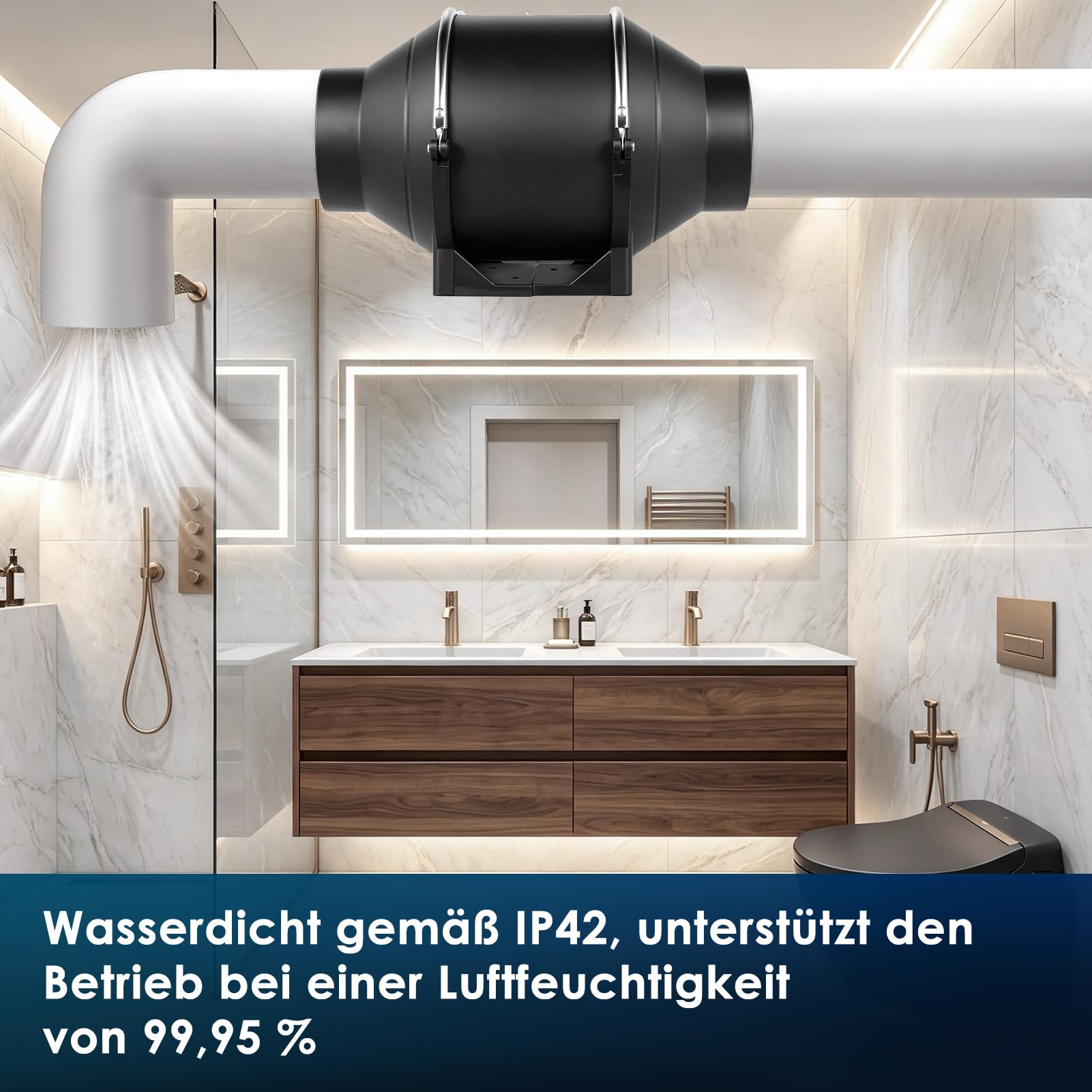 Rohrventilator 100mm Regelbar Geschwindigkeit 0-310 m³/h 30W Rauchabzug Ventilator Rohrlüfter | Leise Kanalventilator Abluftventilator Bad Lüfter für Wintergarten Gewächshaus Zelt Garage
