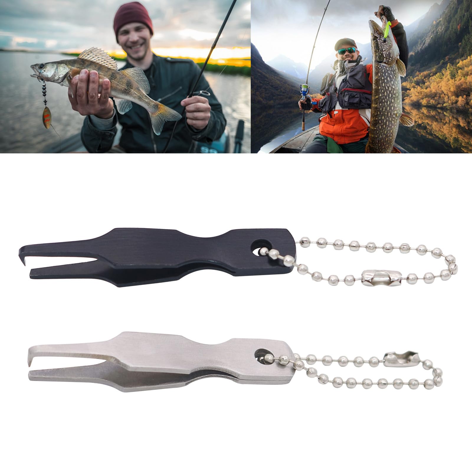 UncleS 2 pinzette Quick Split Ring Opener per la pesca degli attrezzi da pesca, doppio anello aperto, prontezza ornamentale, in acciaio inox