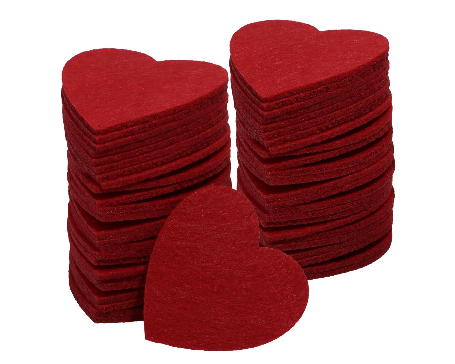 50 Sagome A Forma Di Cuore In Feltro Rosso – 50 Mm, Per San Valentino, Matrimoni, Scrapbooking E Craft