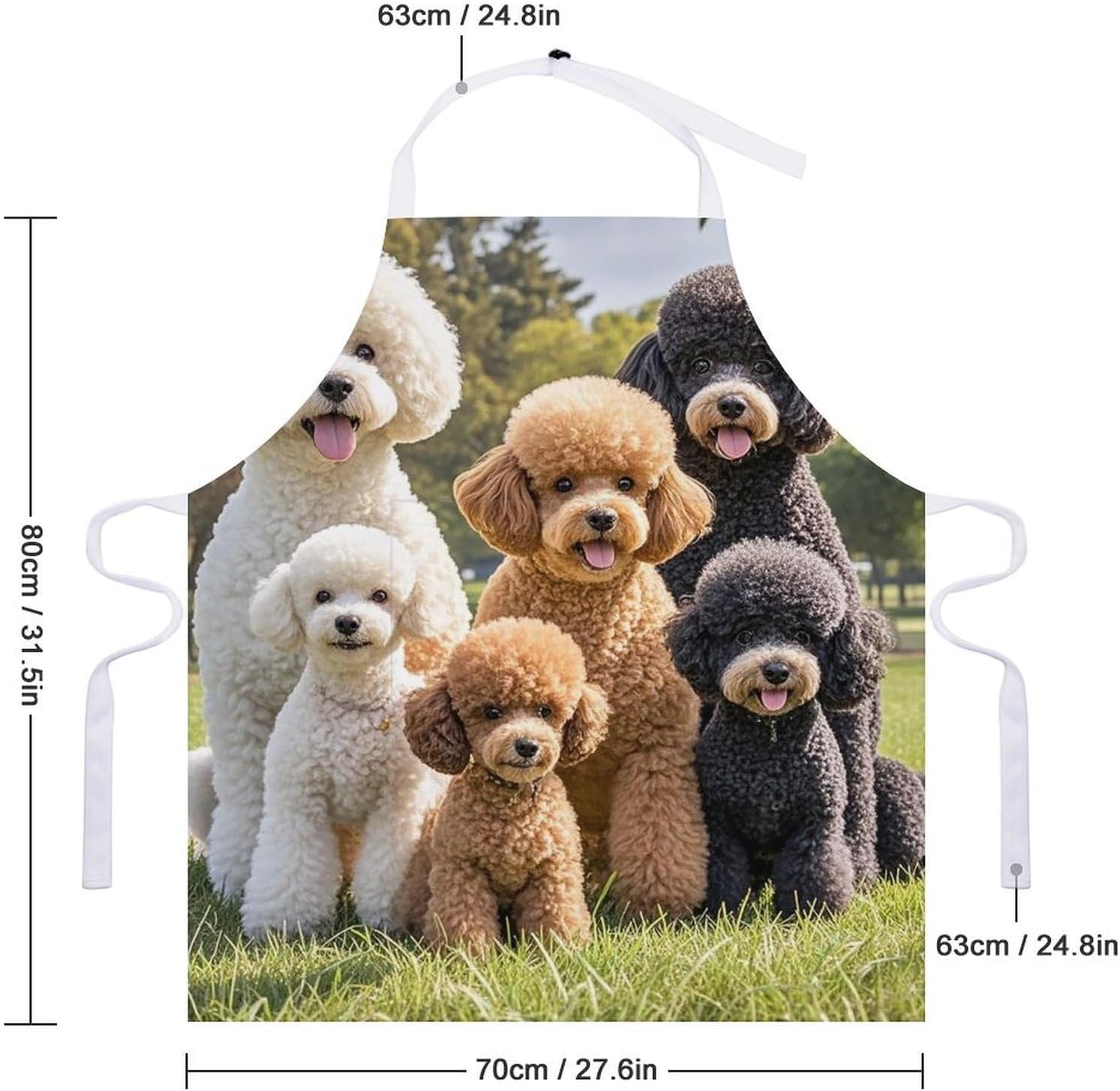 Poodles Dogs Chef Apron Cooking Kitchen Aprons with Pockets Lightweight Soft Adjustable Bib Apron Restaurant Waterproof Aprons for Men Women Waiters