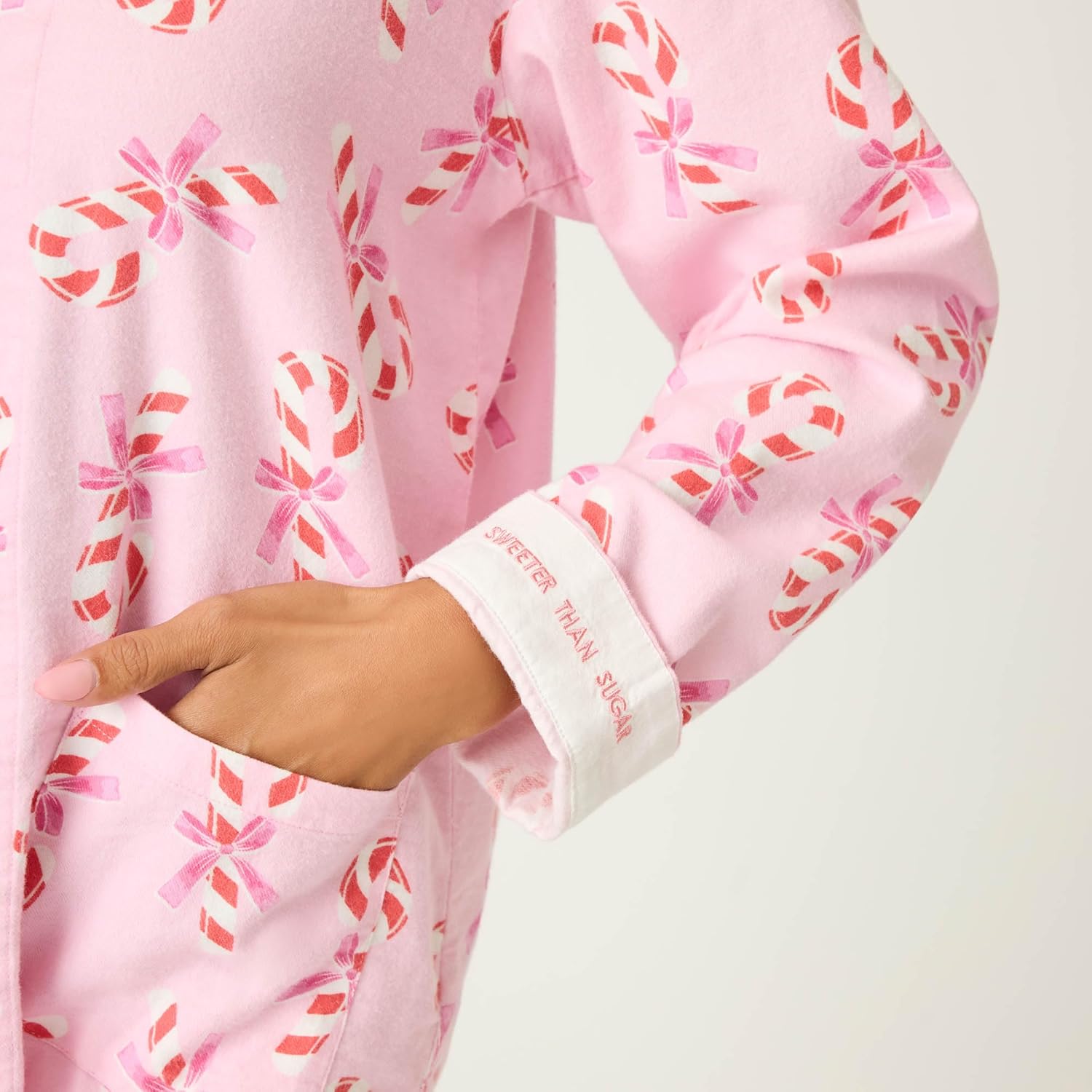 PJ Salvage womens Cotton Flannel Long-sleeve Top, Pant and Headband 3-piece Pajama Set - Image 6