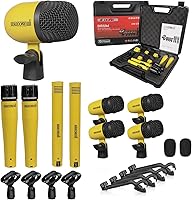 Vista 16 de 5 CORE Kit de micrófono de batería de 7 piezas, micrófonos de batería de metal, Tom/Snare y Cymbals Profesional con cable, incluye soporte