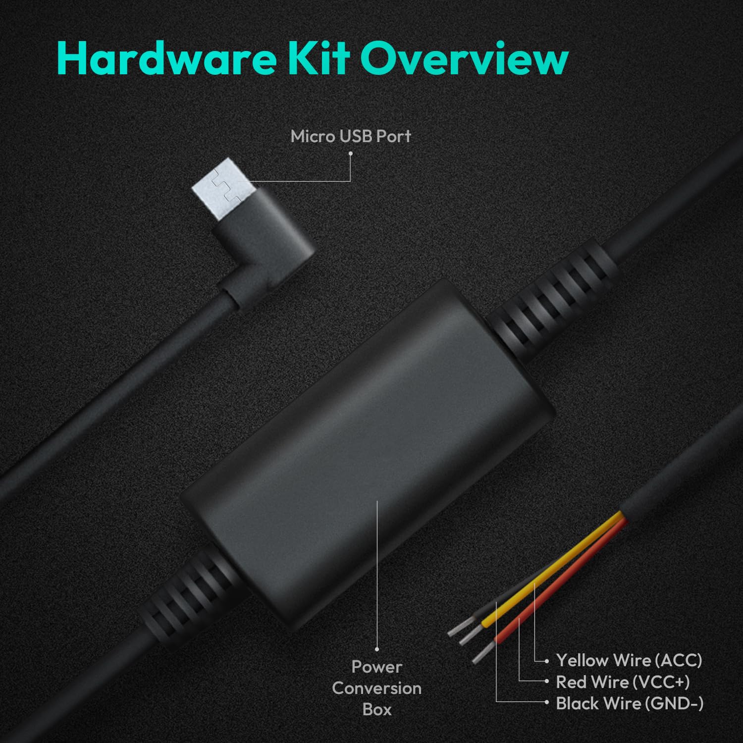 BOTSLAB Hardwire Kit - Cable para cámara de salpicadero