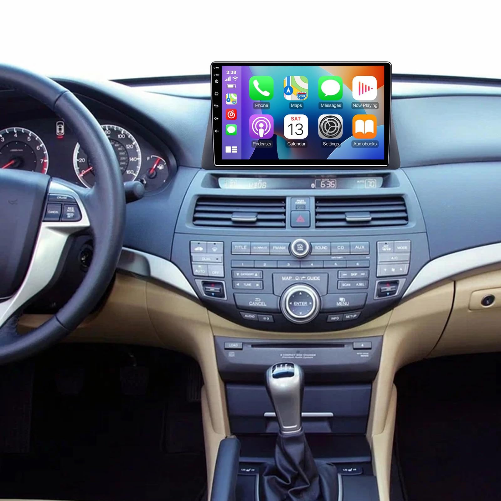 10 inch Touchscreen Car Stereo for Honda Accord 8th Generation 2008-2013, Android 13 Double Din Car Radio with Carplay & Android Auto in-Dash Navigation BT Mirror Link WiFi Backup Camera 2+32G