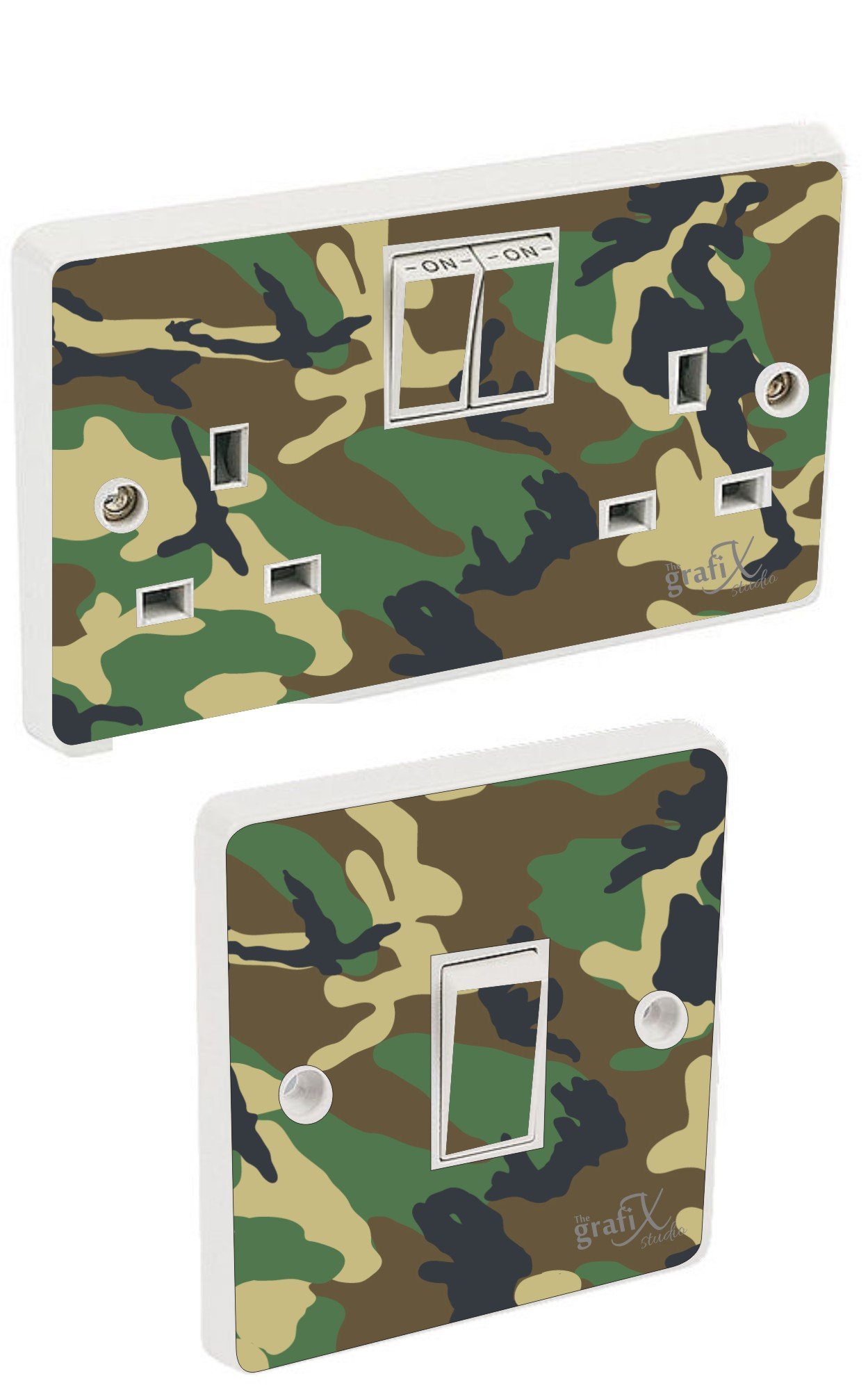 the grafix studio Army Light Switch & Double Socket Sticker Vinyl/Skin cover sosw5