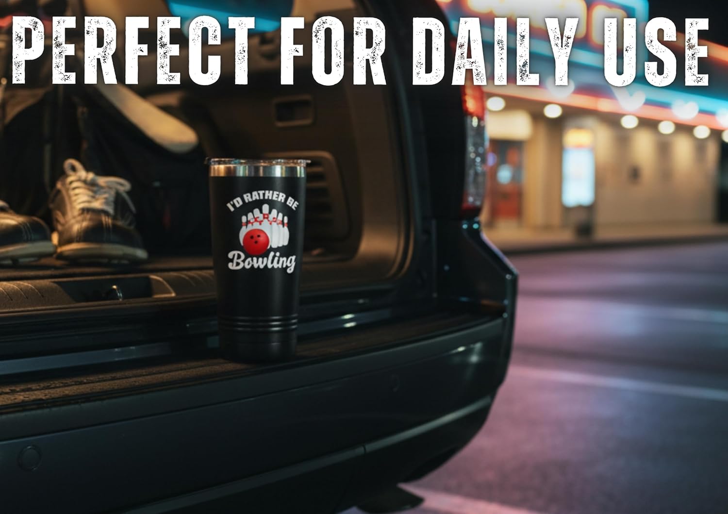 Onebttl Bowling Gifts for Men, Women, Bowling Lovers, I'd Rather be Bowling, 20oz Stainless Steel Insulated Tumbler - Image 3