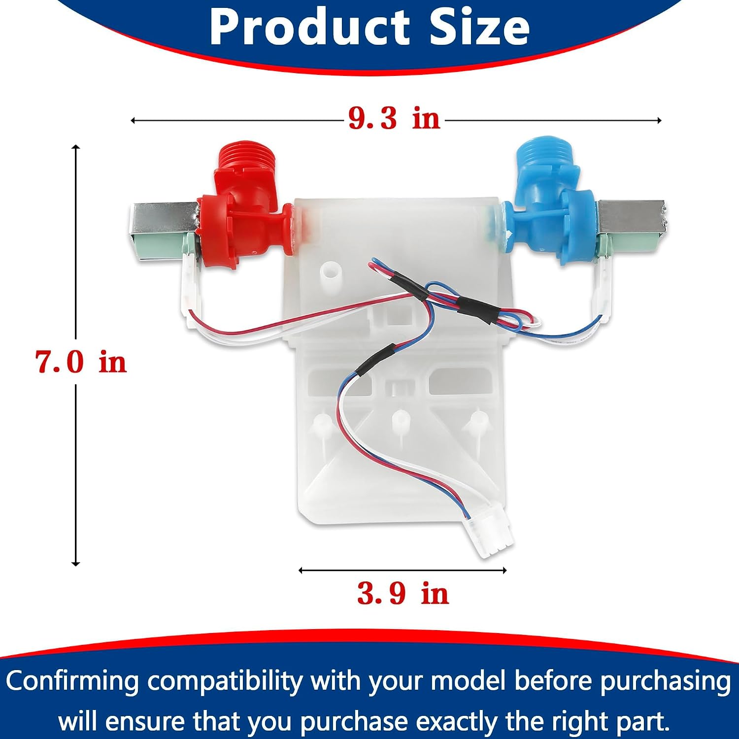 W11101906 W11210463 Washer Water Inlet Valve,Compatible with Whirl-pool Ama-na Cro-sley May-tag Ing-lis Ro-per Washing Machine - Replaces W10701461, W10869803, W10883458, W11038696, AP6329219