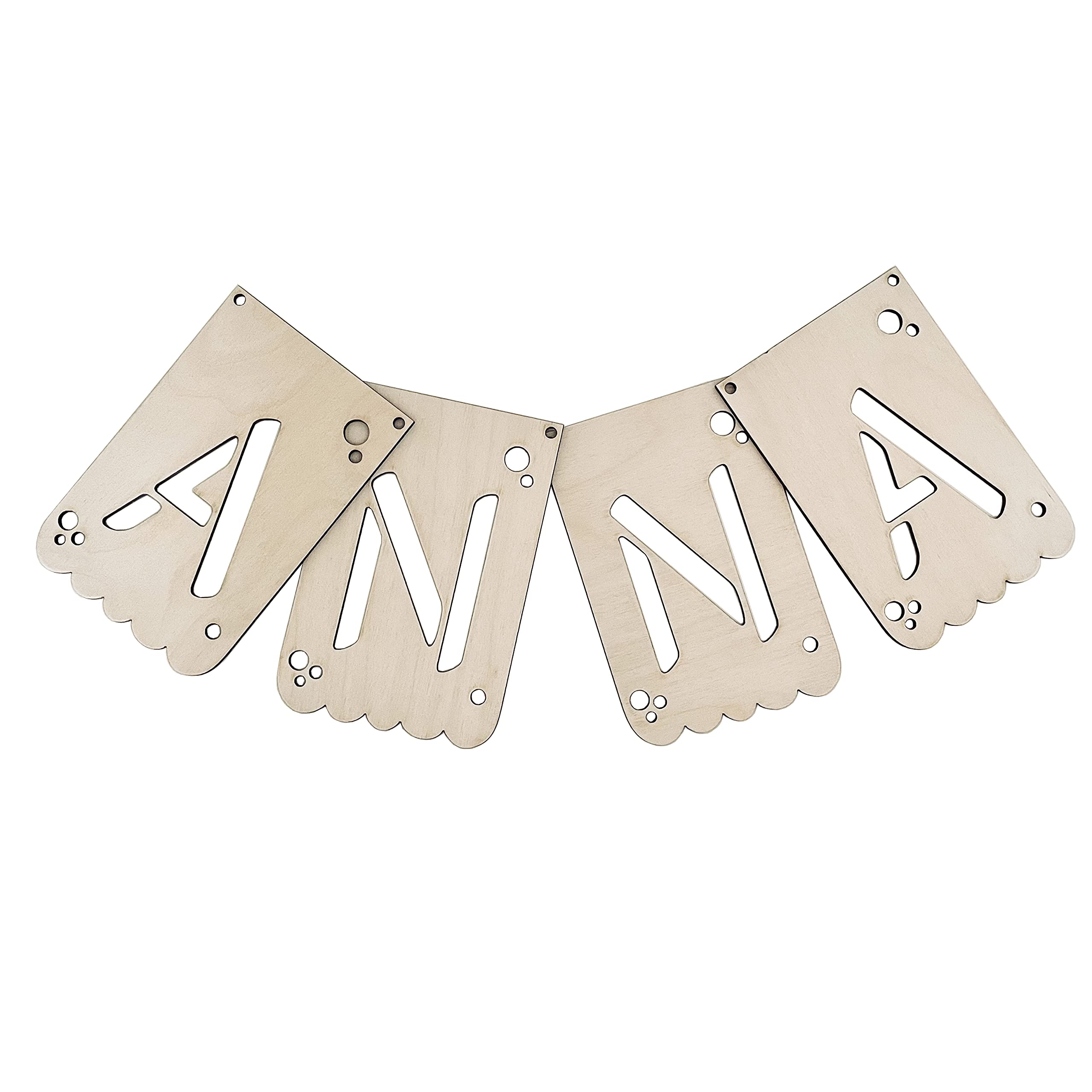 stika.co Personalised Name Wooden Confetti Bunting, Nursery or Child's bedroom decor, Custom Home Decor (5 Letters)