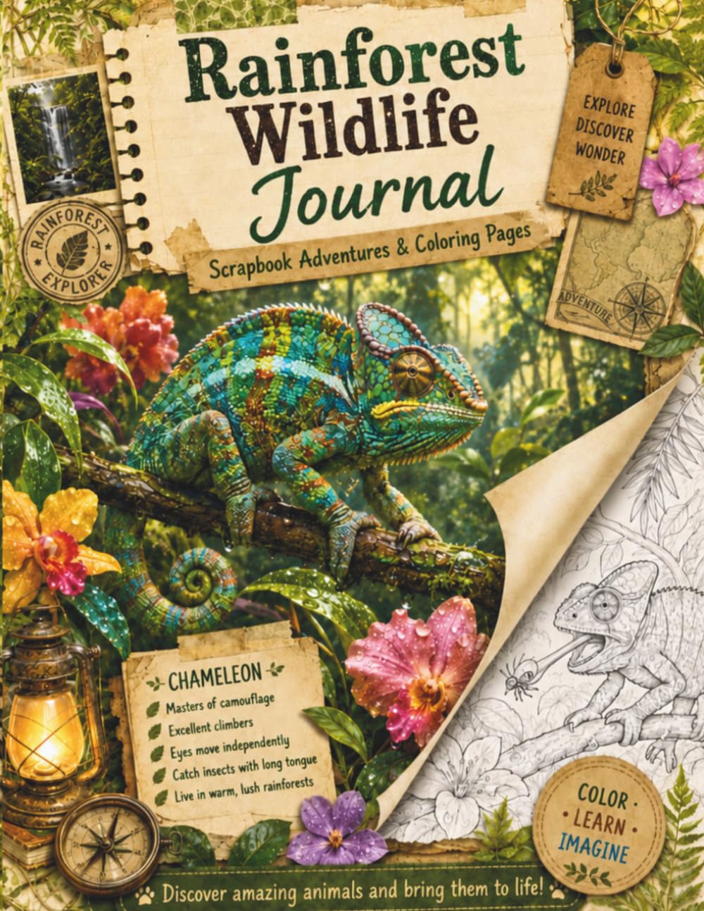 Rainforest Wildlife Journal: Scrapbook Adventures &Coloring Pages