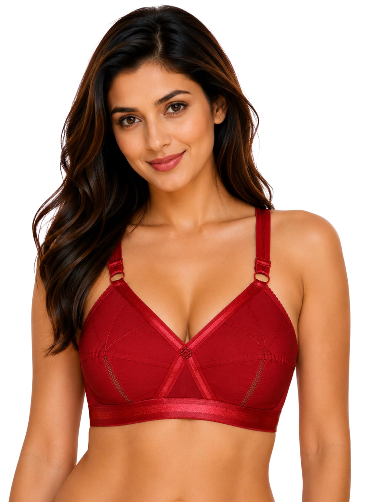 sona Perfecto Cotton Bra for Woman Full Coverage Non Padded Everyday Wirefree Pack of-picture-30