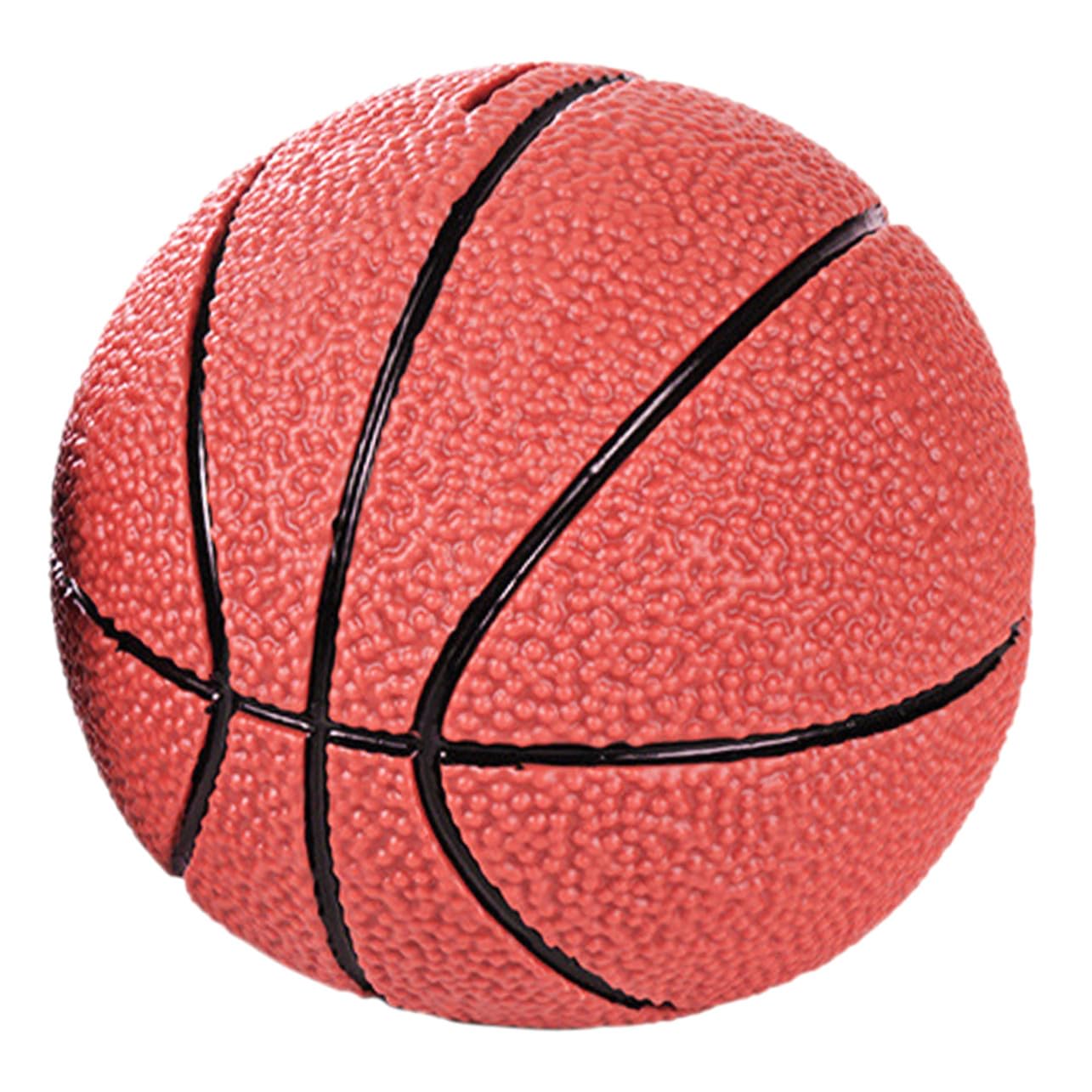 Hohopeti Salvadanaio in Vinile Rosso a Forma di Pallone da Basket Capacità Interna Ampia Resistente e Decorativo e Design Sportivo Unico per Tavolo e Scrivania