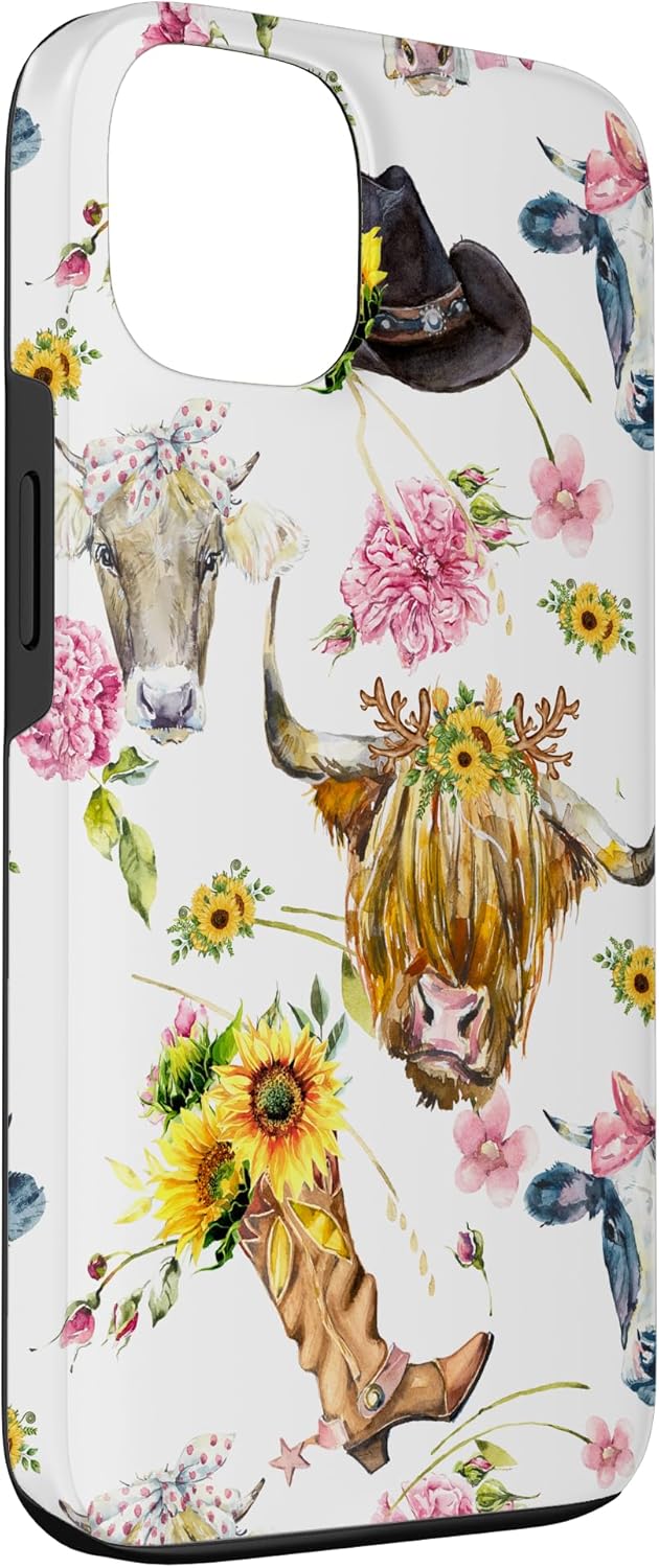Scottish Highland Cow For Farmer Girls & Summer Cute Pattern Case for iPhone 13