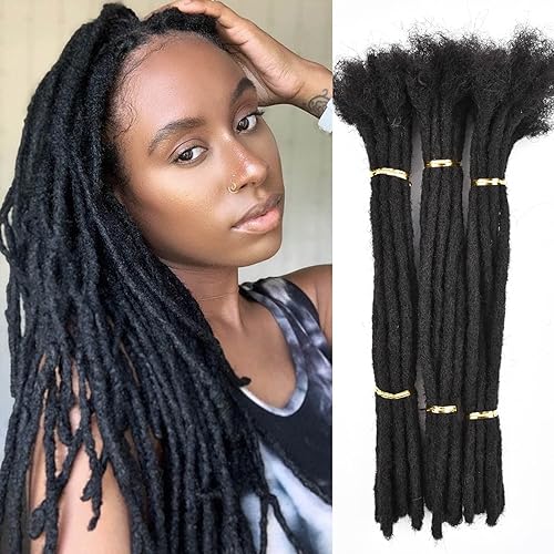 Dula - Extensiones de rastas de 6 a 24 pulgadas, extensiones de cabello humano para hombres y mujeres, 10 hebras, extensiones de cabello humano 100%