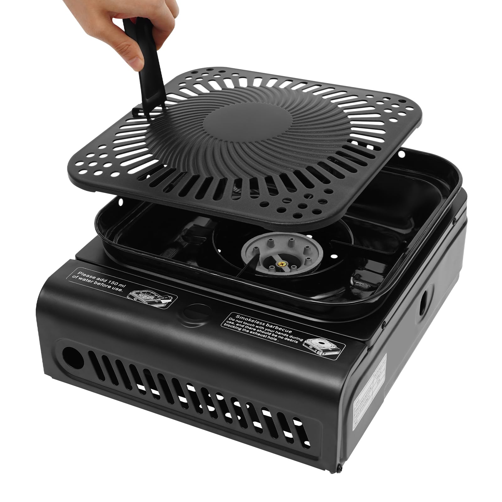 Camping gazowy, kuchenka do wnętrz, przenośny grill, kemping, kuchnia gazowa, grill butan, wymiary 42 x 26 x 11 cm