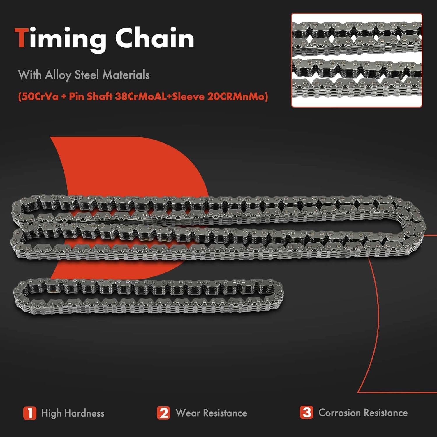 A-Premium 11PCS Engine Timing Chain Kit W/Sprocket & More [fits DOHC, 4Cyl 2.4L] Compatible with Honda Accord 2003-2007, CR-V 2002-2009, Element 2003-2011, for# 14401PPA004, 13620RAAA02, 13460PNA004