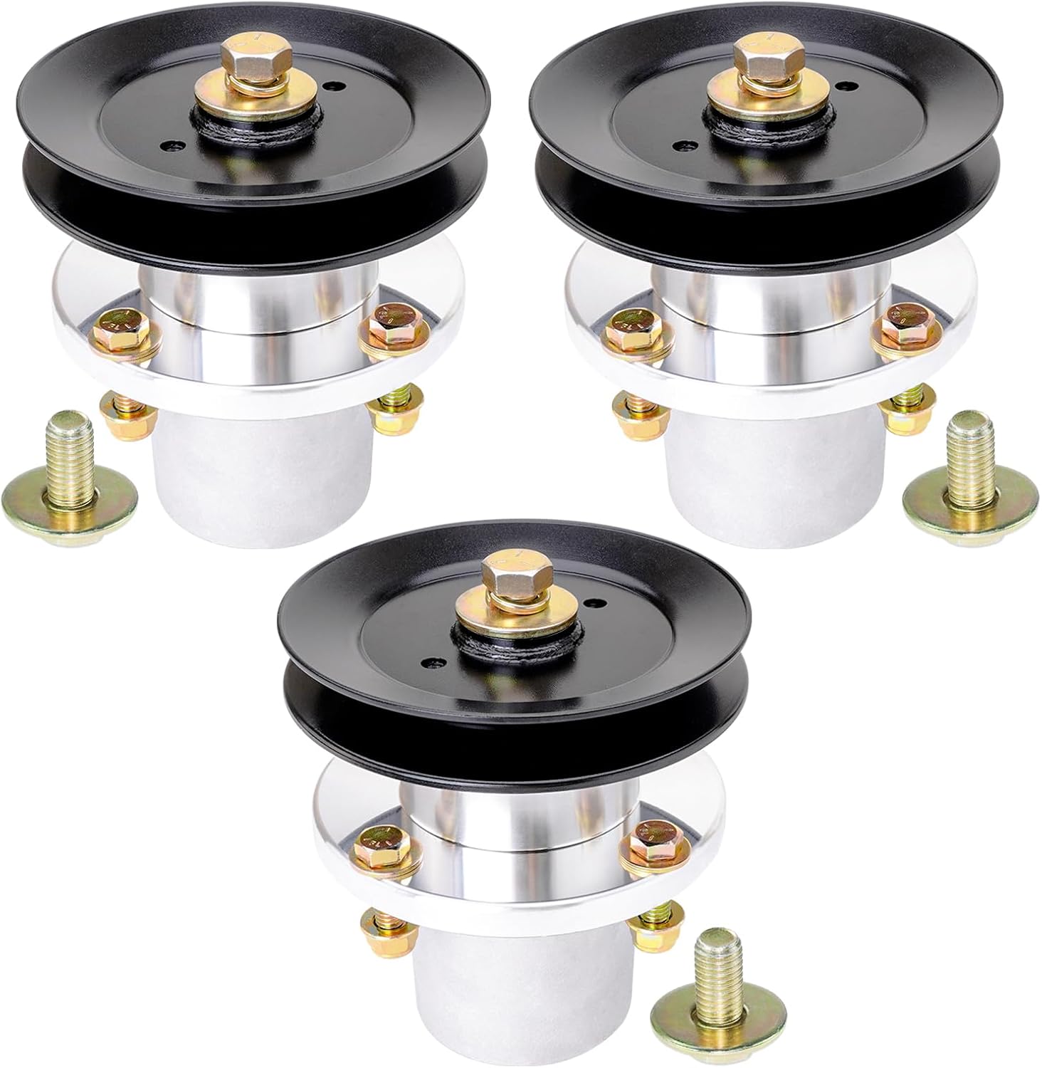 037-2000-00 037-2050-00 Spindle Assembly with 033-4890-00 Pulley Fit for 54 inch Bad Boy MZ MZ Magnum ZT Avenge Deck Lawn Mower (3 Pack)