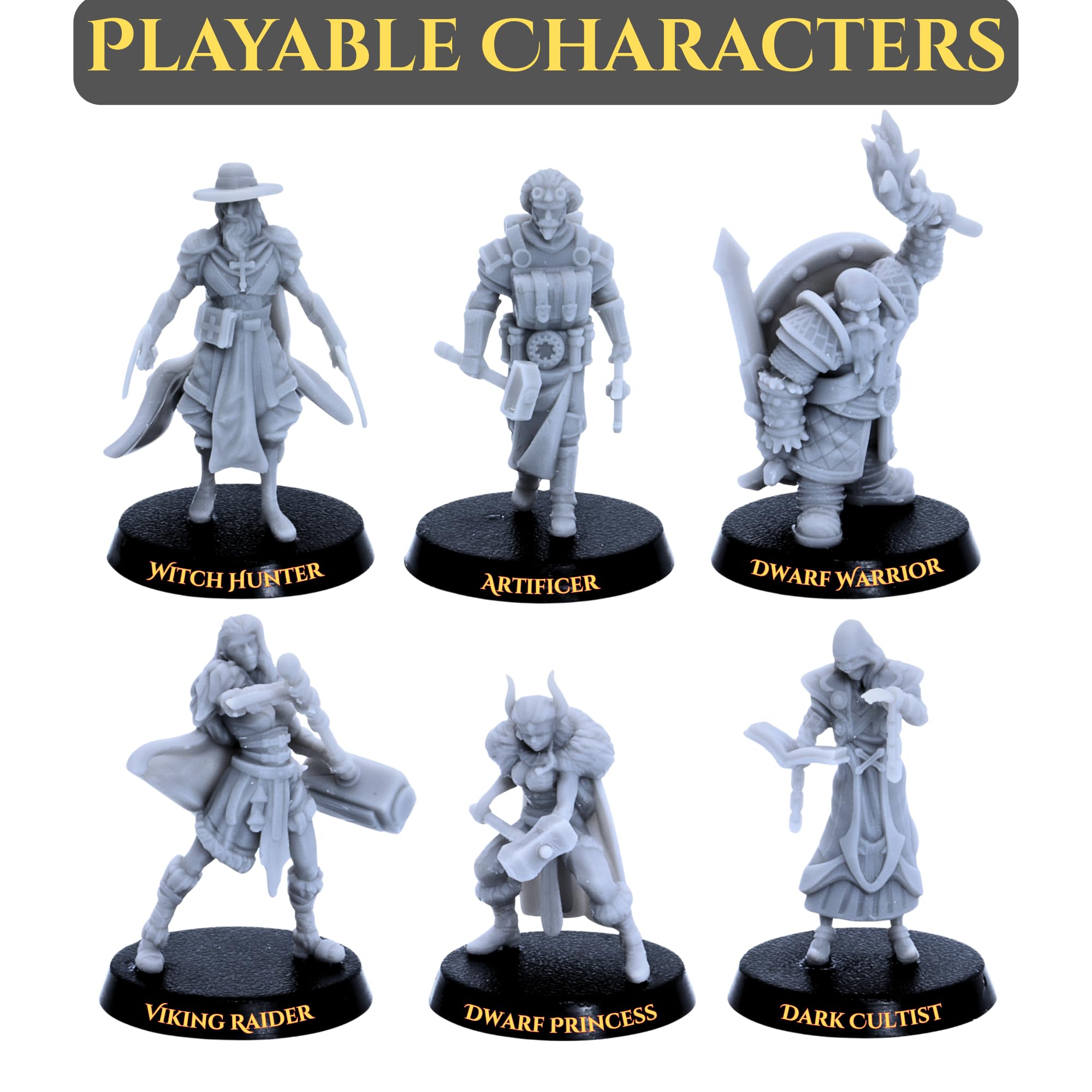 Forged Terrain Fantasy Miniatures 40-Figure Set - 28mm Scale Resin Miniature Figures for D&D, Pathfinder & More - Image 3