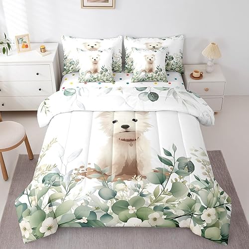 Erosebridal 7-Piece Cartoon Dog Bedding Queen Size Pet Puppy