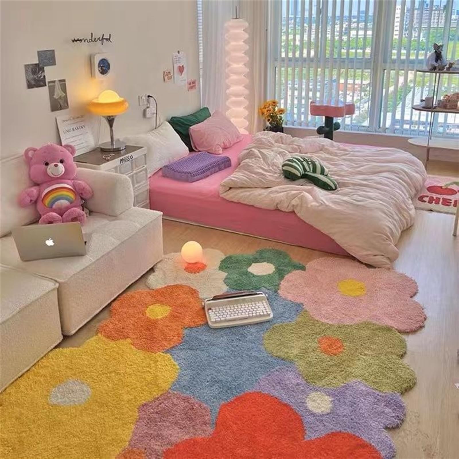 Living Room Rugs Shedding Nursery Non Slip Dining Bedroom Carpet Washable Living Dining Room Mat for Dorm Kitchen