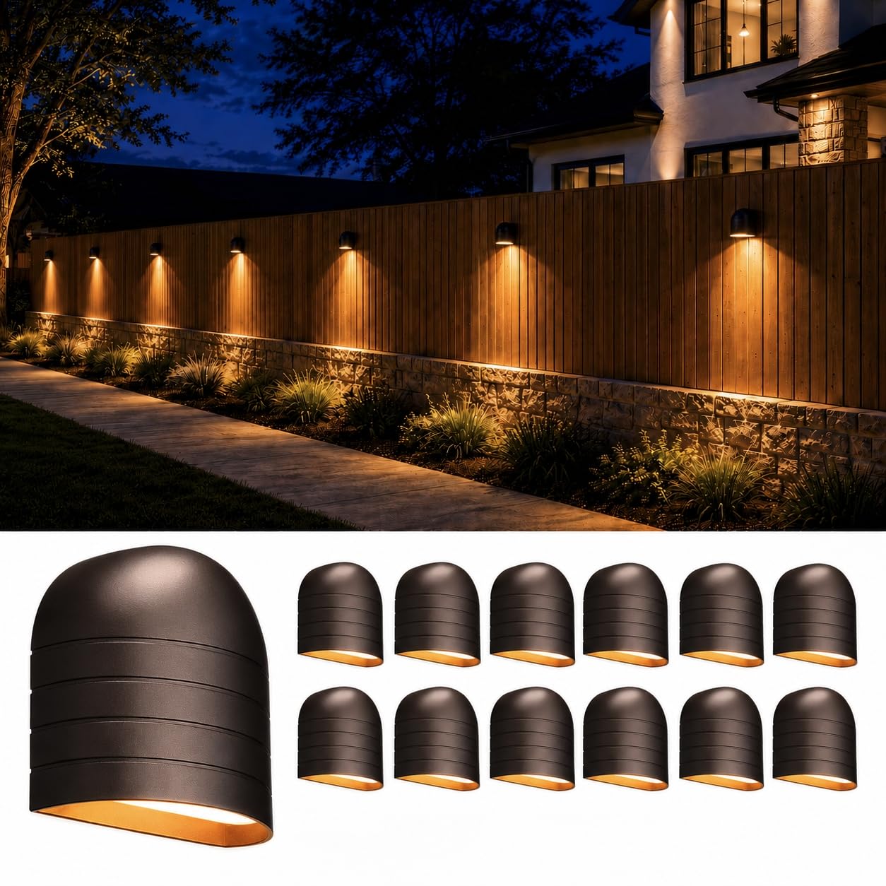 LEONLITE 12-Pack 5CCT Low Voltage Deck Lights
