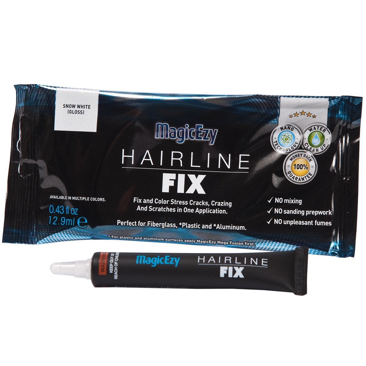 MagicEzy Hairline Fix (Matterhorn White) - Boat Gelcoat Crack Repair - Fills and Colors Fast