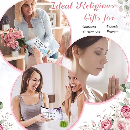 Miniatura 10 de Talltalk 14 bolsas de cosméticos cristianos a granel, regalo cristiano para mujeres, bolsas de maquillaje, versículo bíblico inspirador, bolsa para
