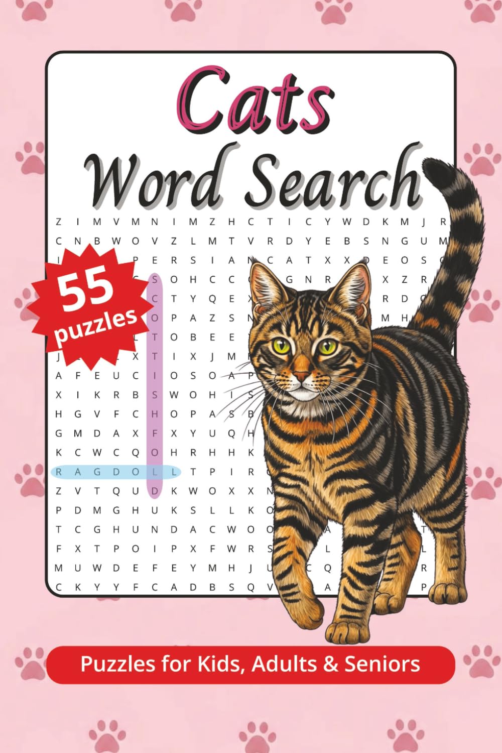 Cats Word Search: Puzzles for Kids, Adults & Seniors