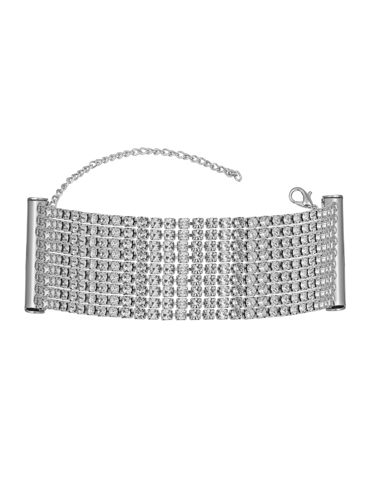 Sukkhi Excellent AD Stone Studded Rhodium Plated Adjustable Bracelet for Women | Latest Fashion Jewellery (BC104758) (B0CKXD1R1D) Amazon Price History, Amazon Price Tracker