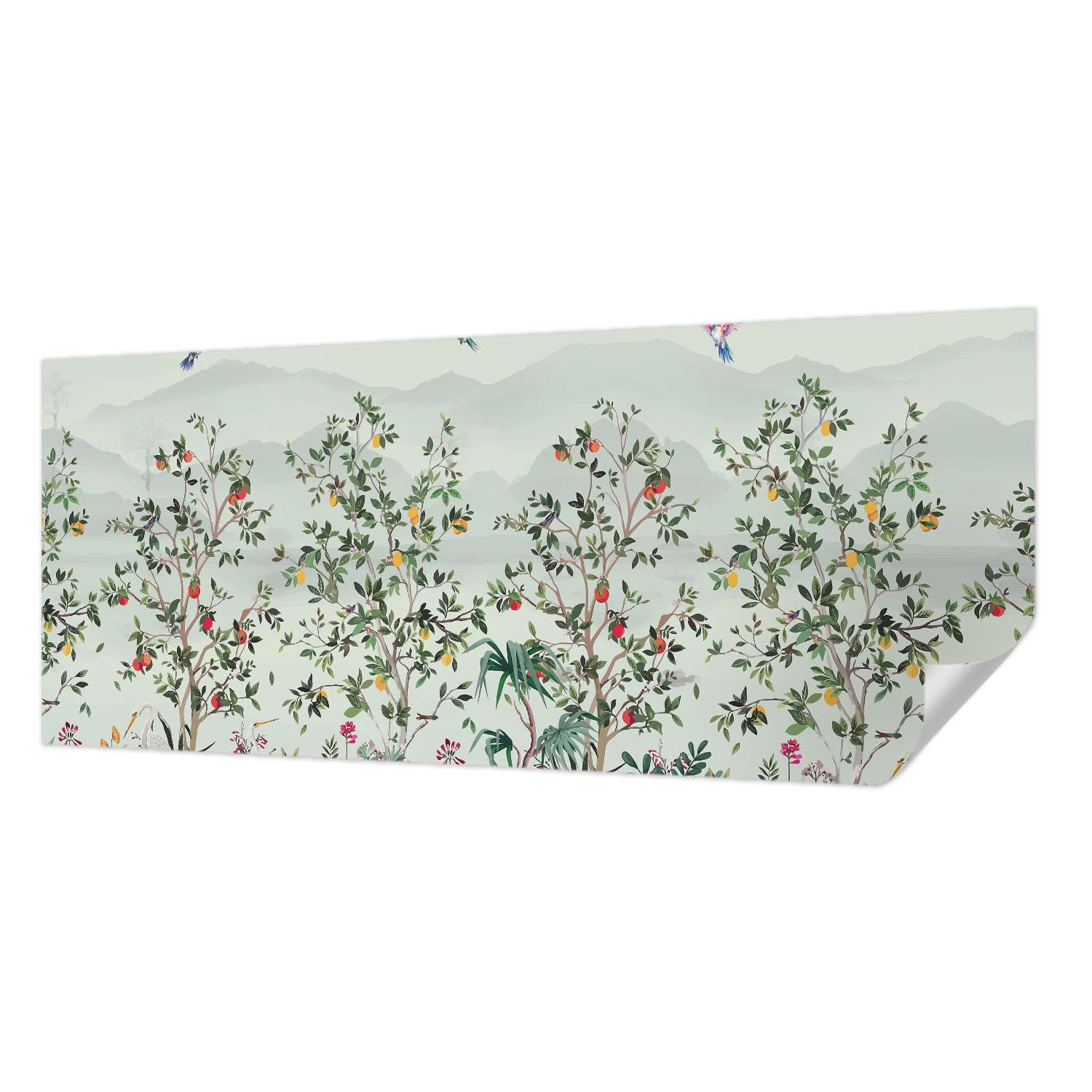 Papier peint panoramique haute qualité avec motif arbres exotiques de 250x104 cm