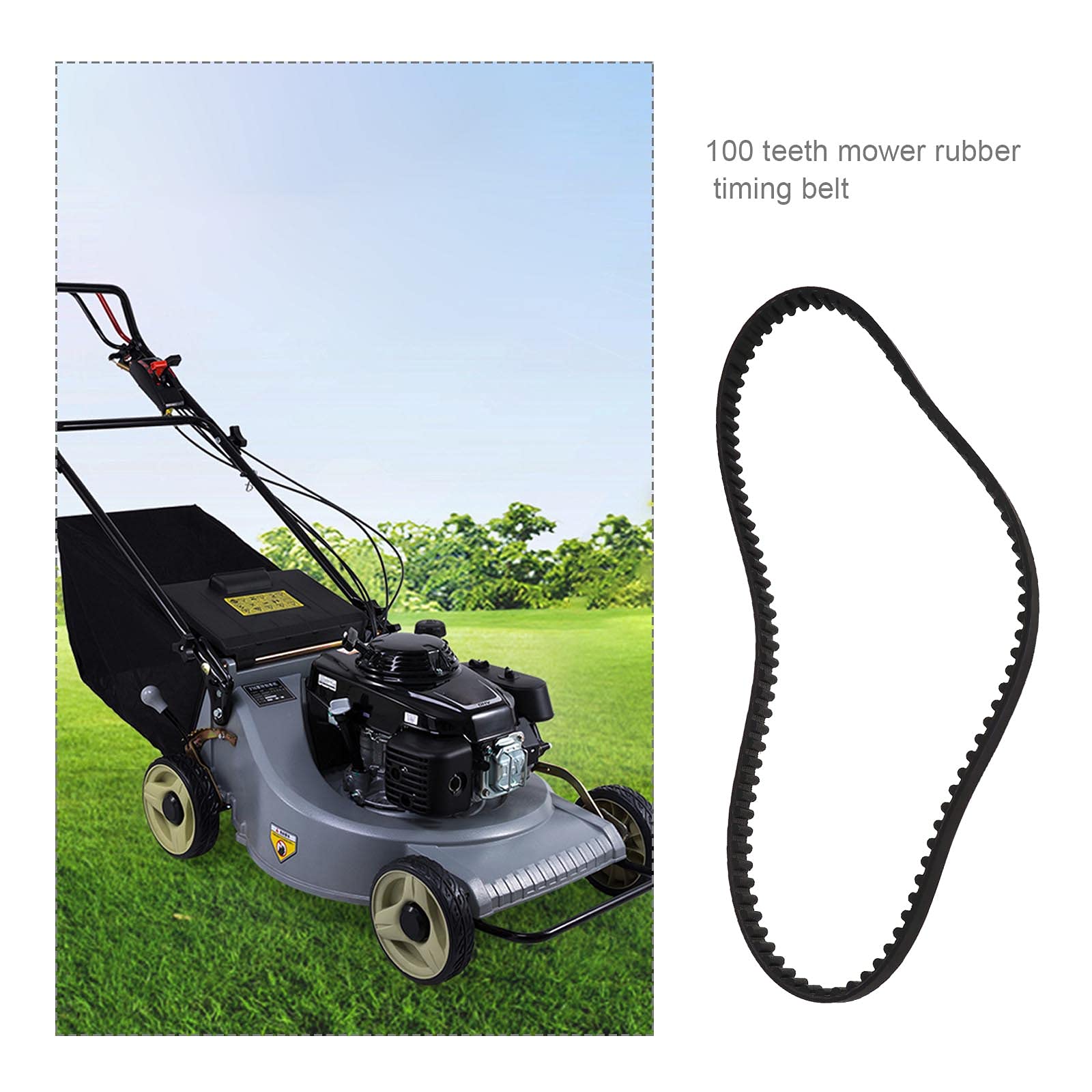 ECSiNG Confezione da 2 cinghie di trasmissione per tosaerba Stiga Park 95 Combi Deck 9585-0164-01 HTD800-8M-12 - 100 denti - 8 mm - Circonferenza: 800 mm