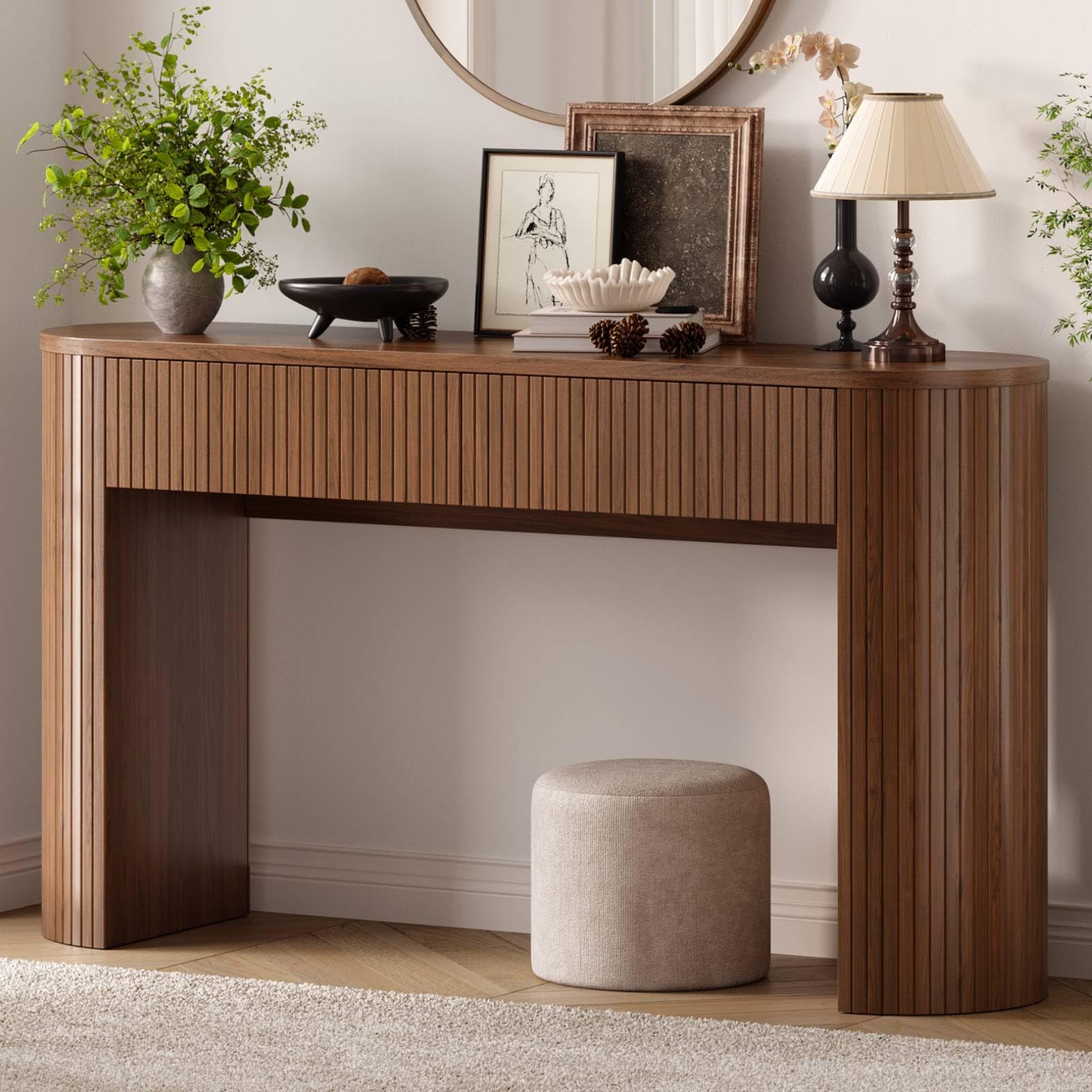 55-Inch Console Table with Drawers