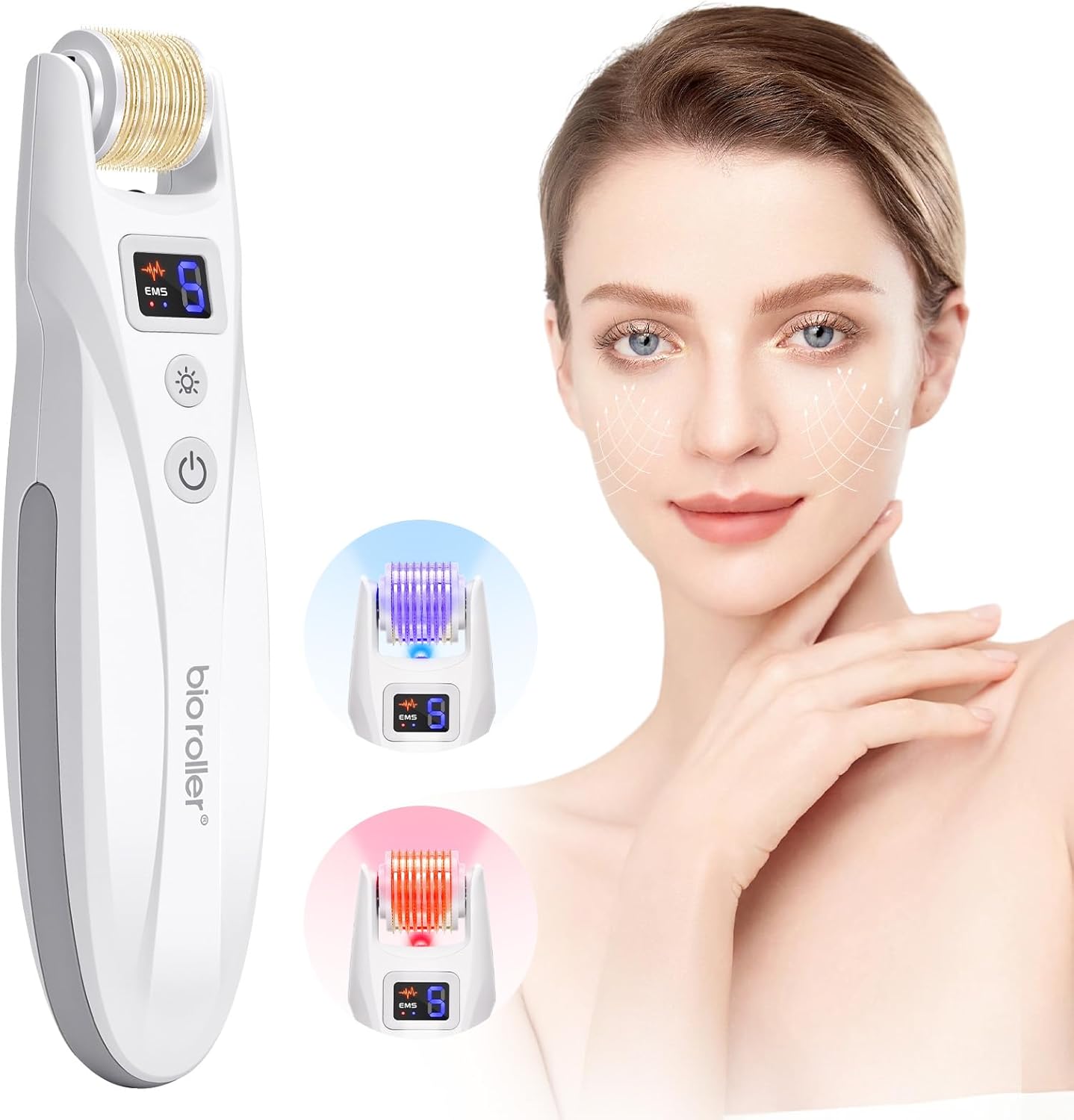 Yofuly Derma Roller Electric with 540 Micro Needles, EMS Microneedling