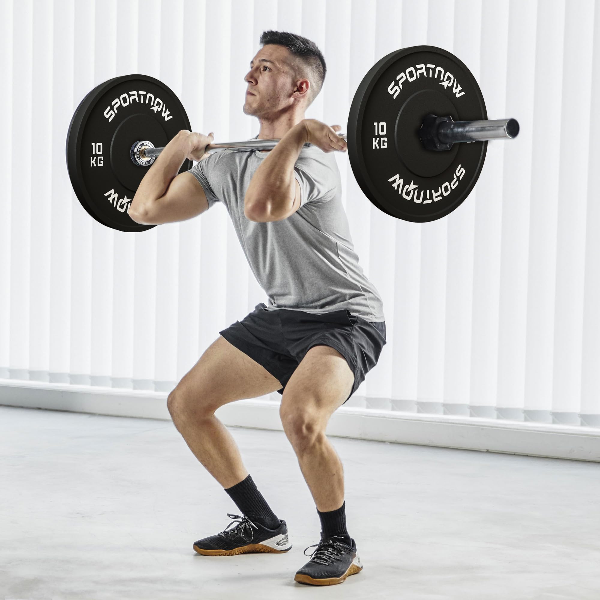SPORTNOW 2er-Set Hantelgewichte, Gewichtsscheiben, Hantelscheiben-Set für 5 cm Hantelstange mit Ø 50 mm Bohrung, Schwarz