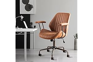 Mid Century Modern Office Chair with Ergonomic Features and Lumbar Support