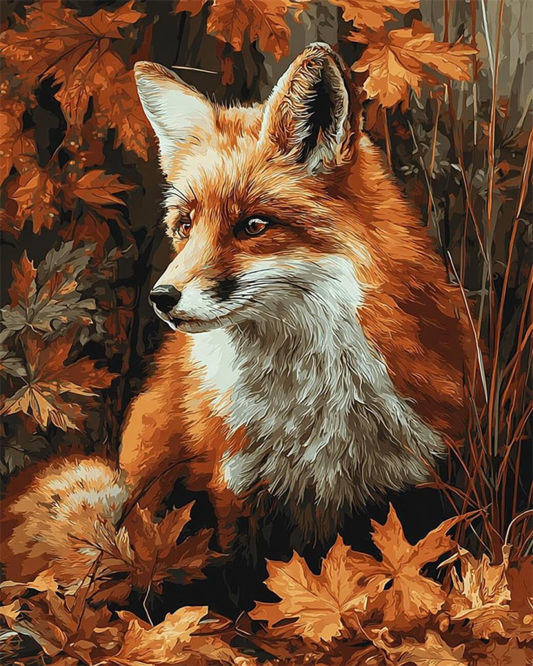 Rkflgew E Diy Bead Mbroidery Kits Fantasy Fox 40X50cm