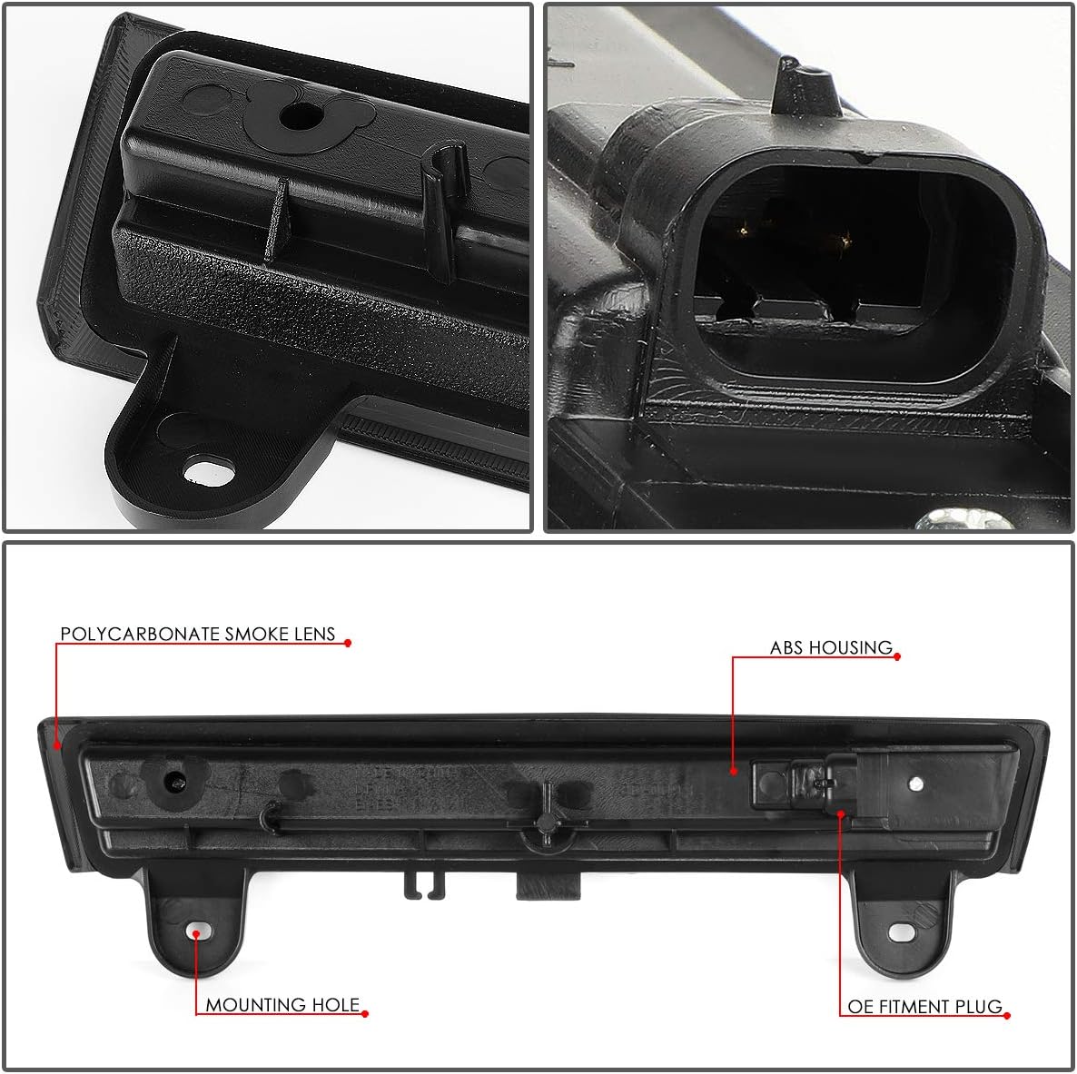 DNA MOTORING 3BL-GMCD00-3D-LED-BK-SM Black Housing 3D LED High Mount 3rd Third Brake Light [Compatible with 00-06 Suburban 1500 2500 / Tahoe / 00-06 Yukon & XL 1500 2500]