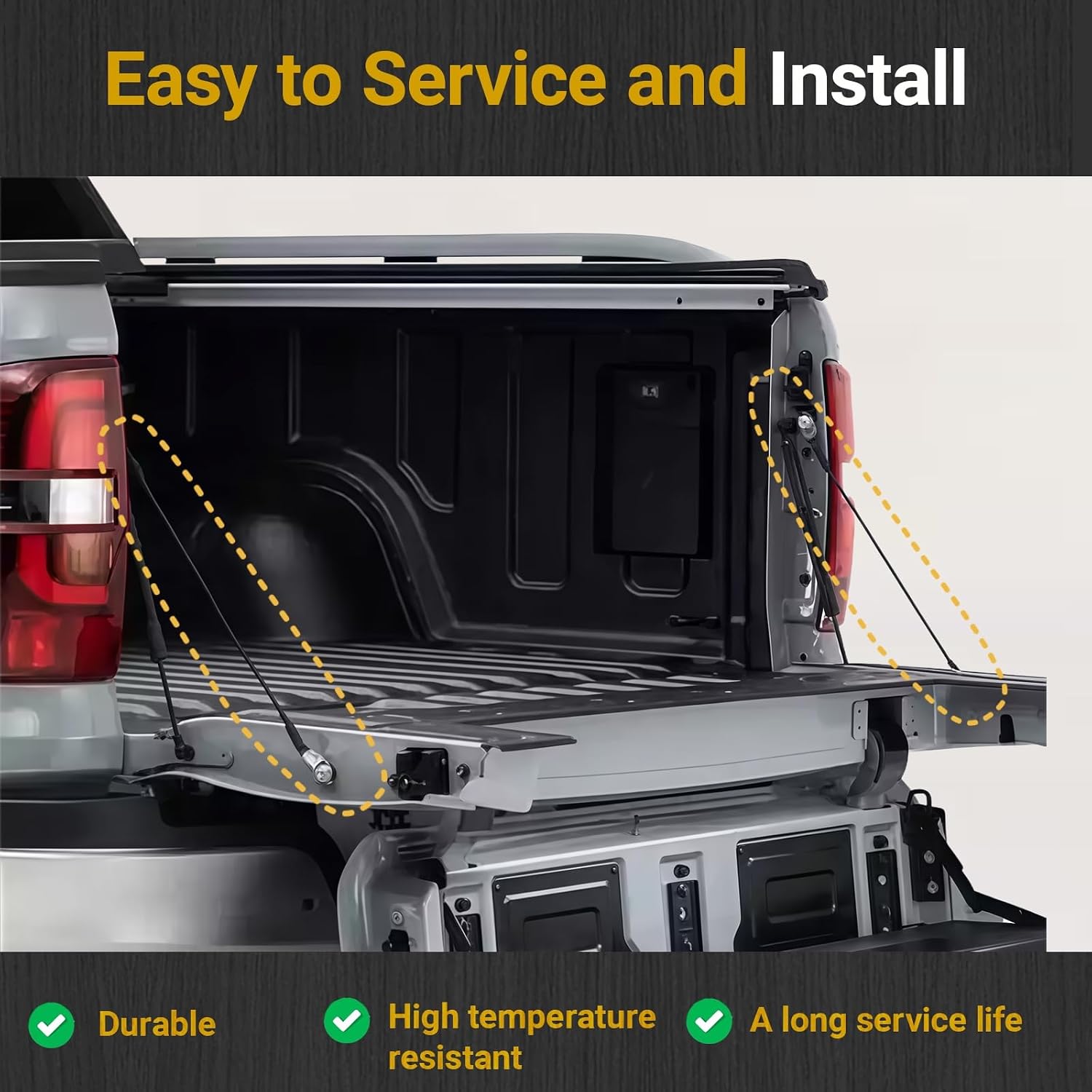 2 PCS Tailgate Support Cable Compatible with F150 2004-2014 and Lincoln Mark LT 2006-2008，24 1/2 Inch Tailgate Lift Support Cable, Lift Gate Support Straps Pickup Replace 4L3Z-5443052-AA