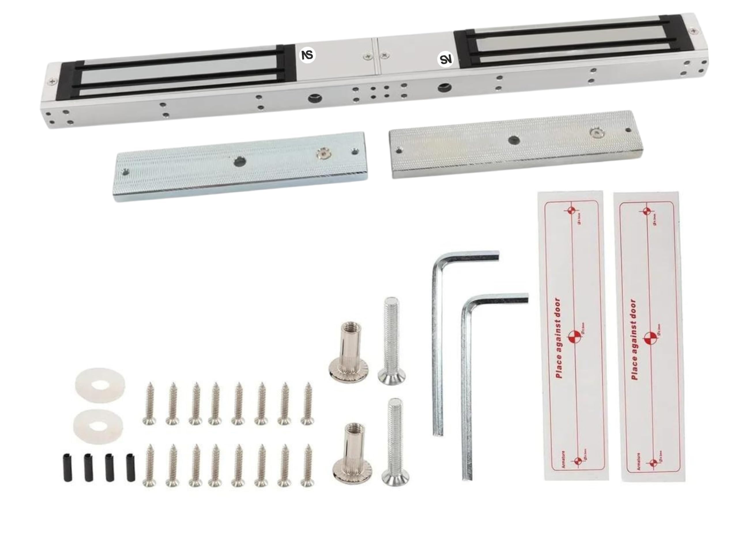 MORVIX EM12 Double Door EM Lock | Electromagnetic Lock for Double SwingDoor | 2 Wire Dual Leaf EMlock 600lbs/280kg 12v DC | Electromagnetic DoorLock | Access Control Office Glass Wooden Door-image-35