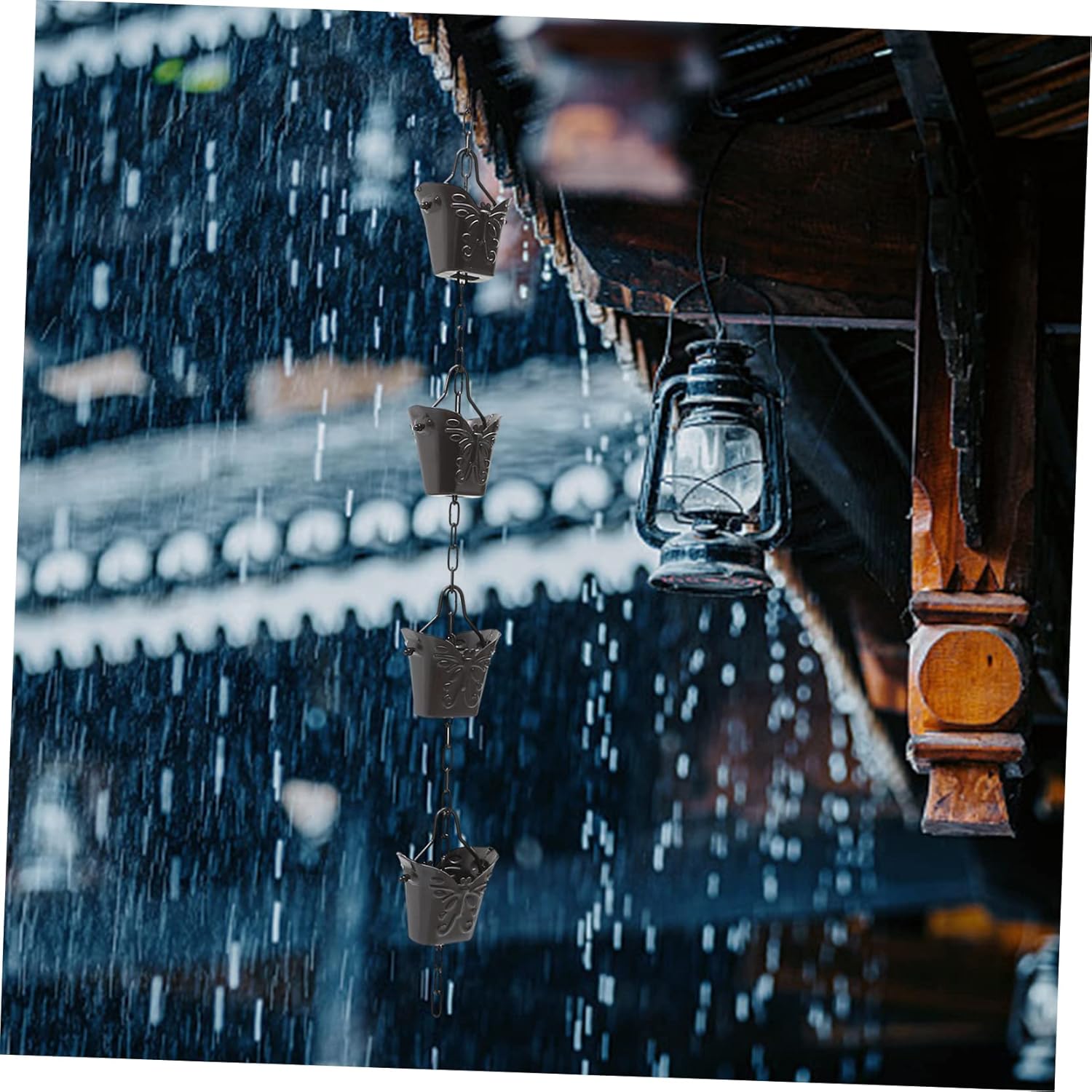 Replacement Rain Chains Rain Chains for Gutters from Gutter Rain Chain Large Rain Chain with Hooks Decorative Outdoor Rain Chain Basin Chain Gutter Garden Aluminum Alloy