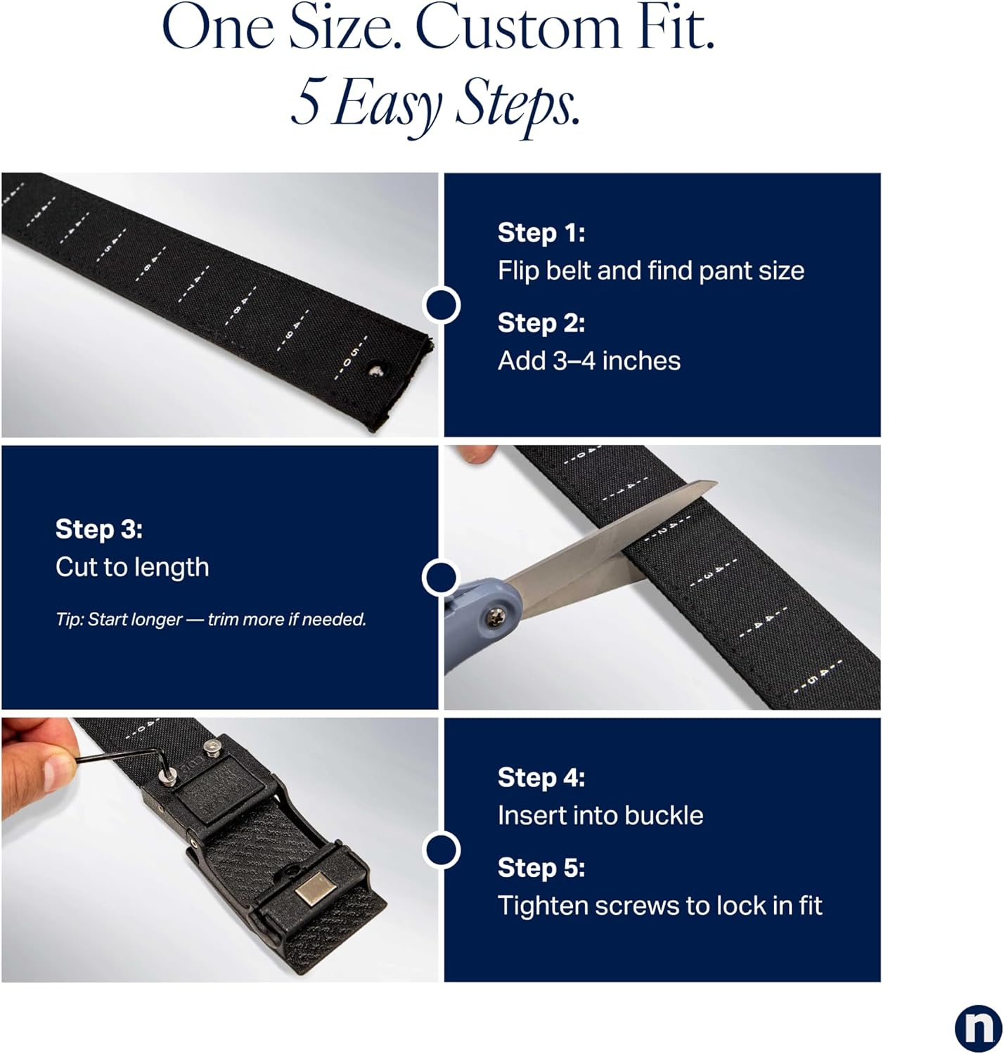 Nexbelt EDC Tactical Ratchet Belt – 1.5" Black Nylon, Quick-Release, Adjustable for Appendix Carry, Fits Up to 50" Waist - Image 6