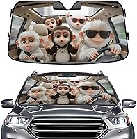 Vista 51 de GENANY Parasol Divertido para Parabrisas de Pareja de Perros Golden Retriever Lindos para Coche SUV Camión (55x30 Pulgadas), Parasol