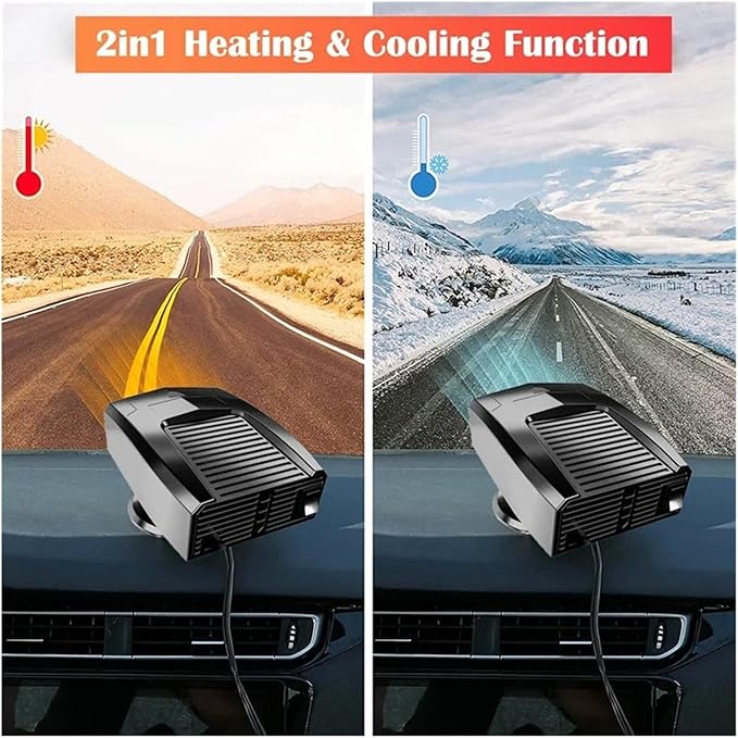 Calefactor Eléctrico Portátil para Auto 12V Convector con Rotación 360° miniatura 7